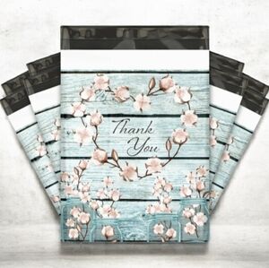 (25) 10x13 Floral Thank You Poly Mailers